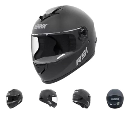 Casco Hawk Negro Mate Talle S Oes