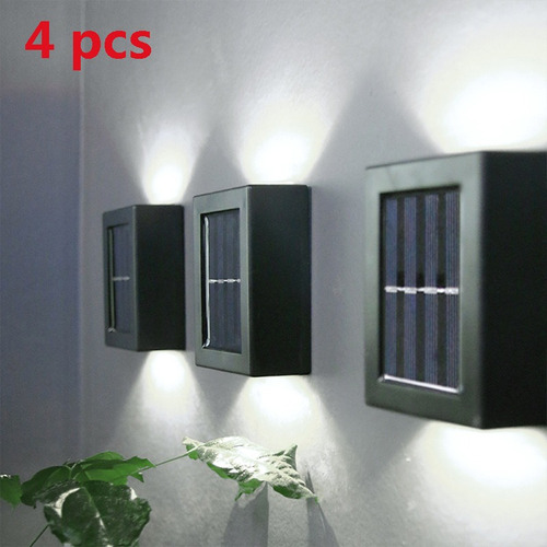 4 Luces Solares Impermeables De Pared Para Decoración Del Ho