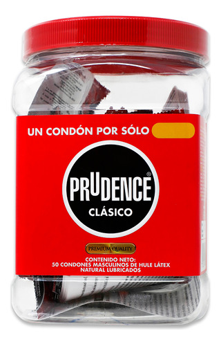 Condones Clásico Vitrolero, 50 Condones Masculinos, Dkt