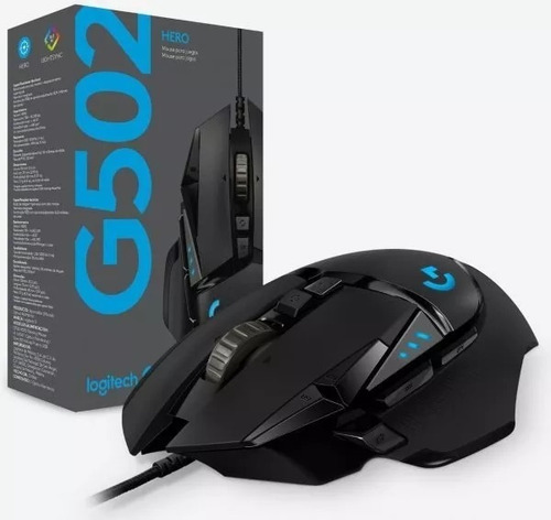 Mouse Logitech Gaming G502 Proteus Hero 11 Teclas 16000 Dpi