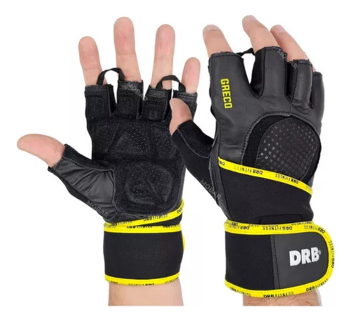 Guantes Fitness Gimnasio Greco Drb Con Muñequera 