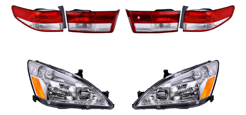 Set Calaveras + Faros Depo Honda Accord 2003-2004