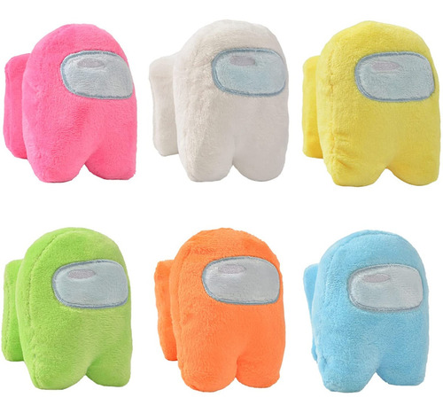 Mini Muñecos De Peluche Among Us Tripulacion Sonido 6pz 10cm