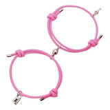 Pulsera Novios Pareja Candado Llave Rosa Imán 2 En  1