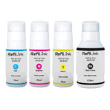 Kit 4 Tintas Canon Refil-ink Mega Tank Gi-10 G7010 G6010