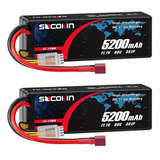 2 Baterias Lipo 11.1v 5200mah 80c 3s T Plug Socokin