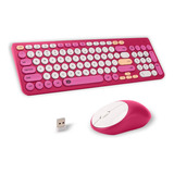 Kit De Teclado Y Mouse Inalambrico Color Degradado Usb