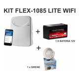 Kit Central De Alarme Flex-1085 Lite Wifi + Sirene + Bateria