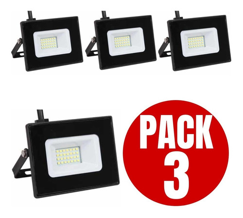 Foco Proyector Led 30w Exterior. Pack 3 Unidades