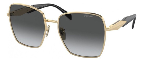 Prada Spr 64z Zvn-5w1 Square Shape Gold Gray Shaded