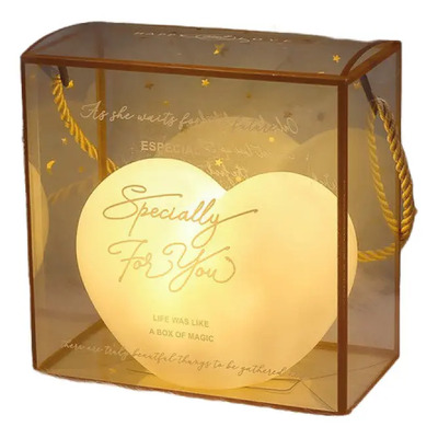 Lámpara De Noche Día De San Valentín Luz Blanca Caja Regalo