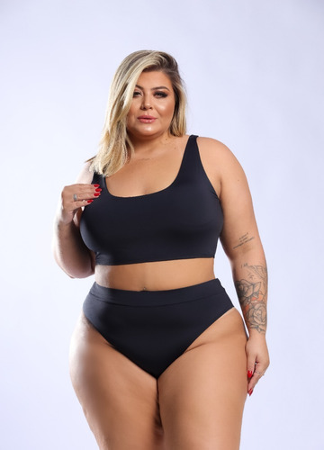 Plus Size Biquini Bojo Detalhes Top Modelo Plus Extra G