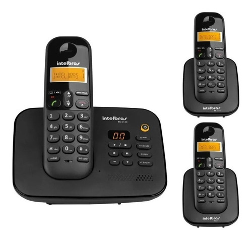 Telef Sem Fio Com Secretaria Eletrônica 2 Ramais Mod Ts3130