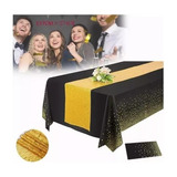 Mantel Rectangular Para Decoración De Fiestas, Colores Negro