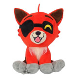 Lindo Peluche Lobo Tuerto Rojo Sentado 25cm