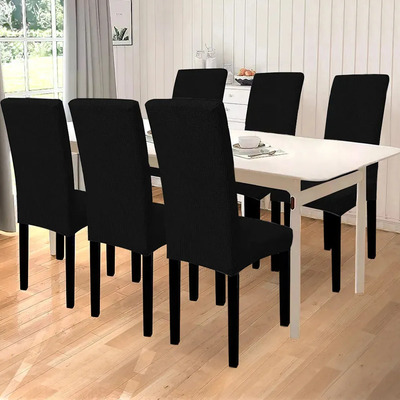 6 Fundas De Sillas Elásticas Removibles - Color NEGRO - Protector de Todo Tipo de Sillas, Cubre Asiento Removible | Envío gratis