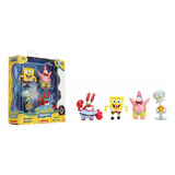 Bob Esponja 4 Figuras Patricio Don Cangrejo Calamardo Metal