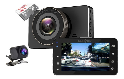 Câmera Veicular Carro Black Box Gp5 Dual Dupla Hd + 64gb