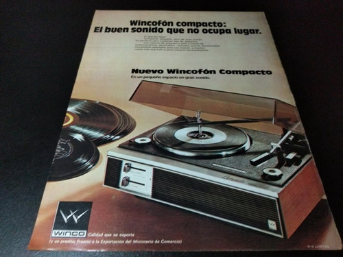 (pb432) Publicidad Clipping Wincofon Compacto Winco * 1973