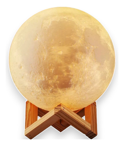 Luminária Lua Cheia 3d Abajur Led 11cm Luz Noturna Portatil
