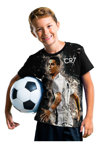 Playera Niños Futbol Cristiano Ronaldo Juve Moda Full Print