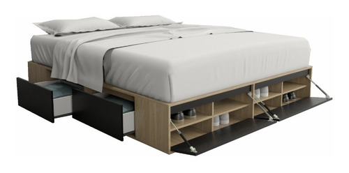 Box De Cama Con Cajonera + Zapatero Base Somier 1,80/ 2,00 M