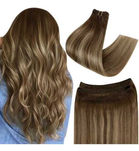 Extensiones Naturales Cabello 20in 100gr Marrón Ombre Balaya