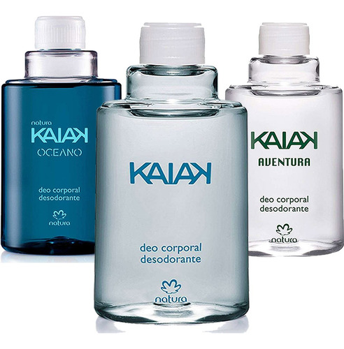 Kit 3 Refil Perfume Deo Corporal Masculino Natura Kaiak K. Aventura E K Oceano 100ml