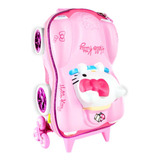 Mochila De Rodinhas Hello Kitty Carro Escolar Infantil 3d