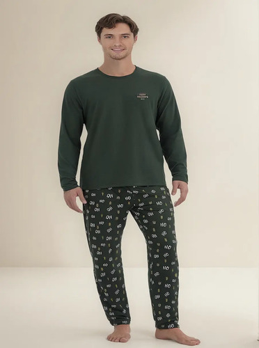 Pijama Navideña Hombre Manga Larga Pantalón Skiny 75486