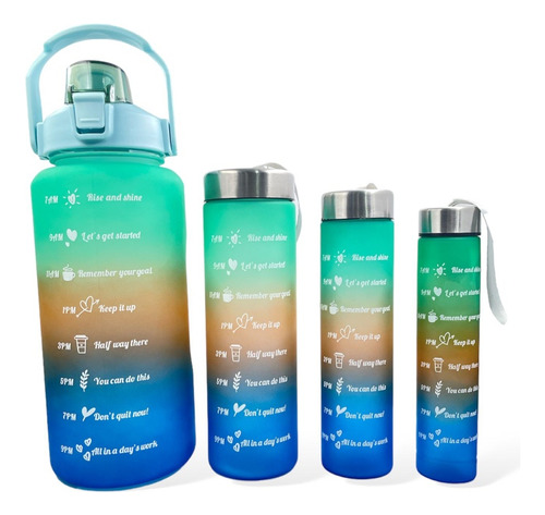 Botella De Agua Termos Motivacionales X4 Unidades