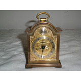 Antiguo Reloj Mesa Tempus Fugit Swiza Cuerda Bronce 11 Cm Al