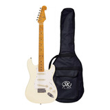 Guitarra Eléctrica Sx Stratocaster Vintage White Con Funda