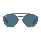 Lente De Sol Ray-ban Rb8237 Round Ii Titanium Polarizado53mm