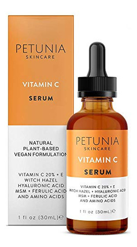 Sérum De Vitamina C Petunia Skincare 20% Com Ácido Hialurôni