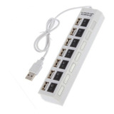 Hub Usb 2.0 Com 7 Portas Botões On/off E Led Indicador