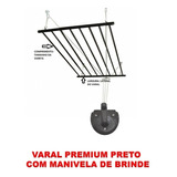 Varal Tradicional Teto 8 Varetas 1 Mt Na Linha Premium Black