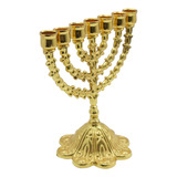 Portavelas Judío Hanukkah Menorah, 7 Ramas, 6,7 Pulgadas De