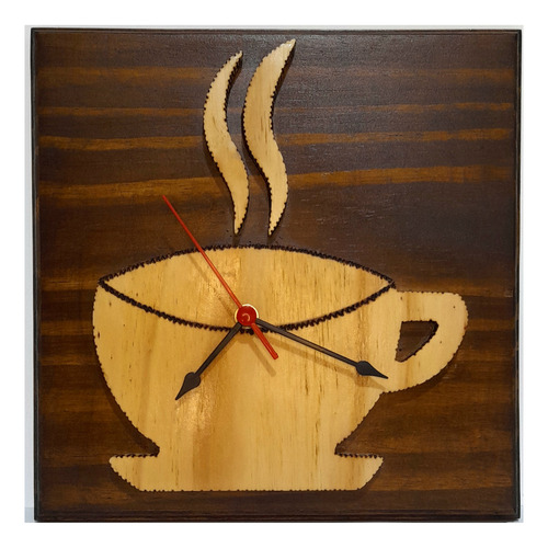 Relógio Artesanal De Parede Cantinho Do Café - 30x30cm