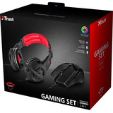 Combo Mouse + Audifonos Trust Gaming Set 2 En 1 Rojo Gxt 784