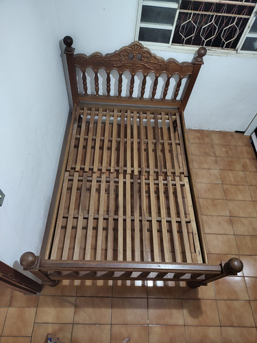 Cama Casal De Madeira Maciça Entalhada Modelo Colonial