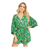 Romper Casual Blanco/verde 903-10 Cklass