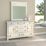 Alpine Furniture Espejo De Madera Winchester En Blanco