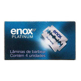 Lâmina Duplo Fio Enox Platinum 10 Cx C 4 Unidades Barbeiros