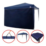 Tenda Gazebo Azul Estrutura Articulada 3x3m + 1 Parede