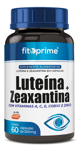 Suplemento Em Cápsulas De Luteína + Zeaxantina Fitoprime Com Vitaminas A C E Cobre Zinco Pote 60 Cápsulas