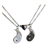 Collares Para Parejas Ying Yang Imán /promesa /amor/ Dragón 