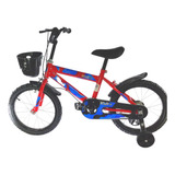 Bicicleta Infantil Aro 16 Com Cestinha Elite Cor Vermelho