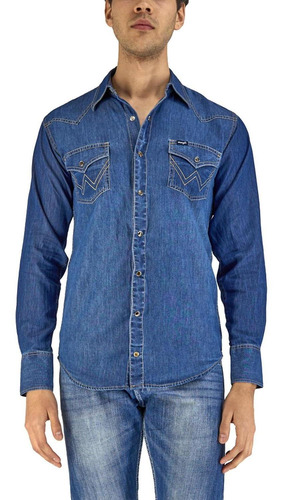 Camisa Vaquera Wrangler Hombre Manga Larga S34