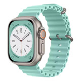 Malla Correa Diseño Ocean Goma Y Acero Apple Watch